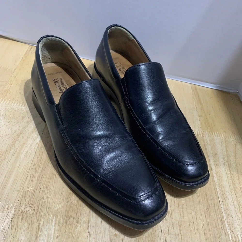 Johnston & Murphy Feldon Venetian Dress Shoes Size 8M Black Shoe Trees